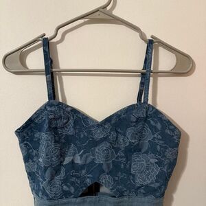 Women's vintage blue denim tank